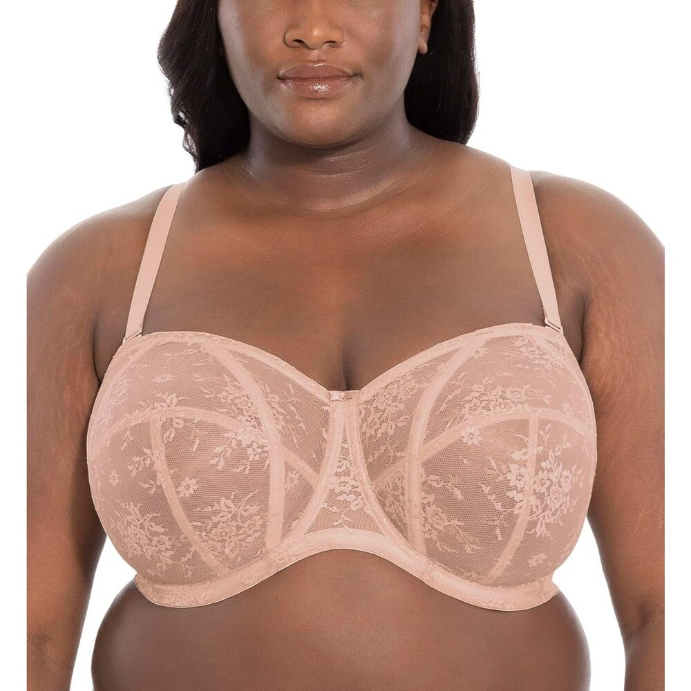 Goddess Women's Verity Underwire Strapless Bra 40G Fawn Floral Full Coverage